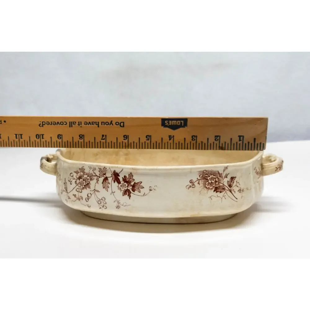 Antique Winkle COLONIAL POTTERY Stoke England May Brown Transferware Tureen Base
